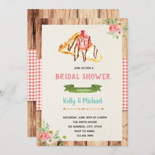 クレープブライダルシャワーの招待 招待状 (正面/裏面)