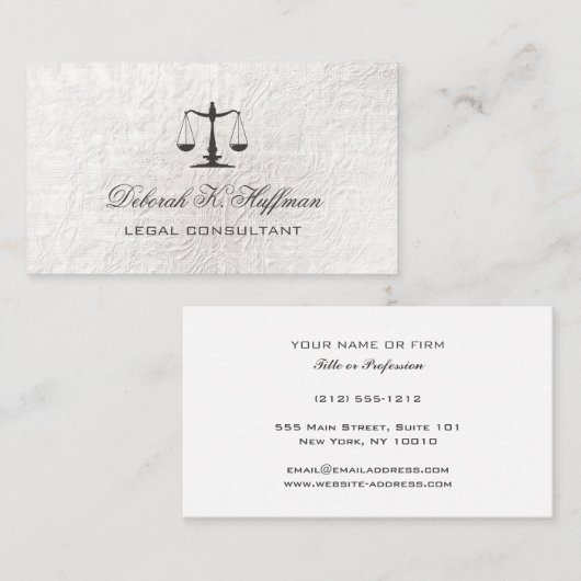 クレープ紙法フェミニン的司法スケール 名刺 (正面/裏面)