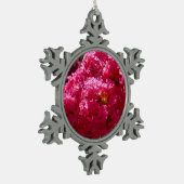 クレープ・ミルタのマゼンタの花 スノーフレークピューターオーナメント (左)