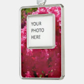 クレープ・ミルタの木 マゼンタの花 シルバープレートフレームオーナメント (左)