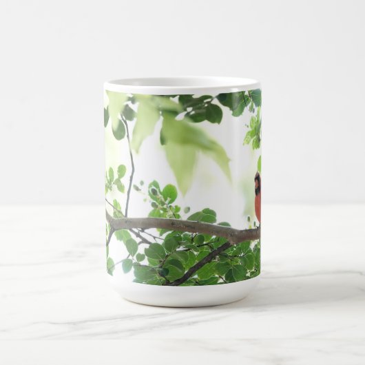 クレープ(鳥)ショウジョウコウカンチョウの木の美しい木 コーヒーマグカップ (中央)