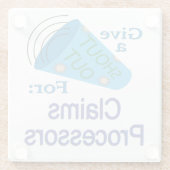 クレームプロセッサに大声で叫ぶ ガラスコースター (裏面)