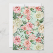 クレーム&バラ |ロマンチックな春花模様結婚ズ 招待状 (裏面)