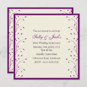 クレーム&パープルアンビナシーパーティの招待状 招待状 (正面/裏面)