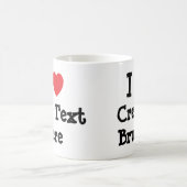 クレーム·ブルーリー·ハートTシャツが好き コーヒーマグカップ (中央)