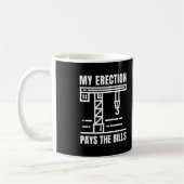 クレーンおもしろい運転士 |建築ジョブサイトのユーモア コーヒーマグカップ (左)