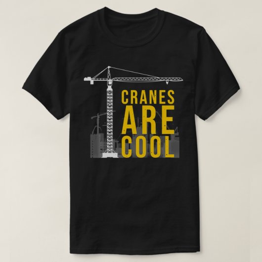 クレーンおもしろい運転者贈呈建築タワークレーン Tシャツ (デザイン正面)