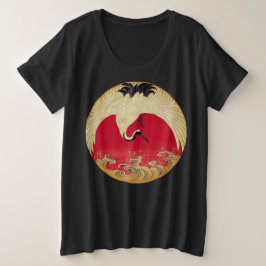 クレーンおよび波のスエットシャツ プラスサイズTシャツ