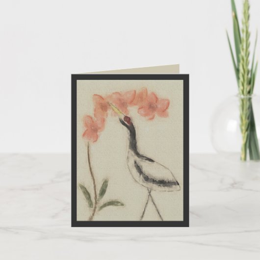 クレーンおよび蘭のメッセージカード カード (正面)