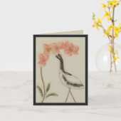 クレーンおよび蘭のメッセージカード カード (黄色い花)