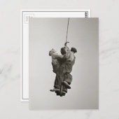 クレーンで吊り上げられた労働者たち， 1935 ポストカード (正面/裏面)