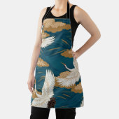 クレーンとウェーブ、日本のデザイン エプロン (インサイチュ)