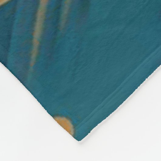 クレーンとウェーブ、日本のデザイン フリースブランケット (角)