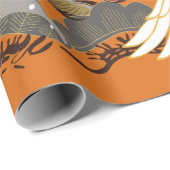 クレーンとカラー桜。カラフルフローラ ラッピングペーパー (ロールコーナー)