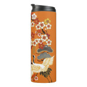 クレーンとカラー桜。シームレスフローラ  タンブラー (回転右)