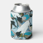 クレーンとロータス：抽象芸術ヴィンテージ 缶クーラー (缶正面)