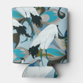 クレーンとロータス：抽象芸術ヴィンテージ 缶クーラー (裏面)