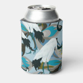 クレーンとロータス：抽象芸術ヴィンテージ 缶クーラー (缶裏面)