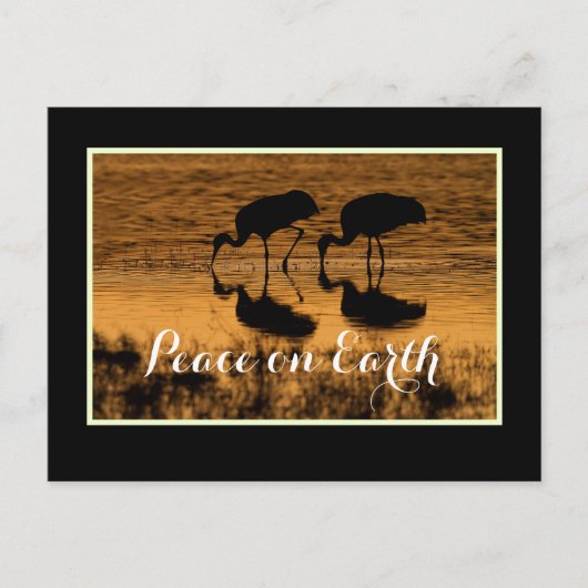 クレーンと地球の平和縁ど ポストカード (正面)