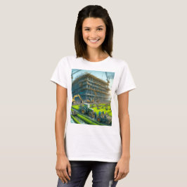 クレーンと建築付き建物 Tシャツ