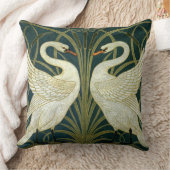 クレーンのアールヌーボーの白鳥 クッション (ブランケット)