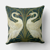 クレーンのアールヌーボーの白鳥 クッション (裏面)