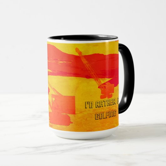 クレーンのオペレータART私はゴルフのヴィンテージ マグカップ (正面右)