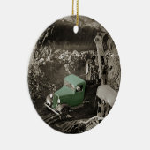 クレーンのカラスプラッシュシボレー運転技術者 セラミックオーナメント (右)