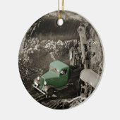 クレーンのカラスプラッシュシボレー運転技術者 セラミックオーナメント (左)