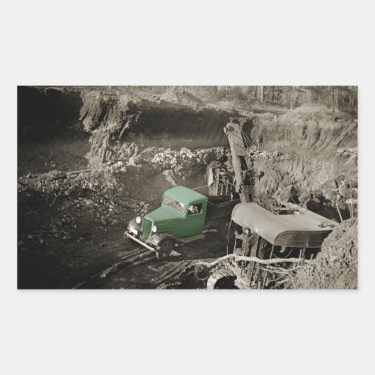 クレーンのカラスプラッシュシボレー運転技術者 長方形シール (正面)