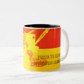 クレーンのショベル操作技術者芸術ブルドーザー日 ツートーンマグカップ (正面右)