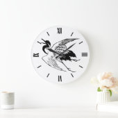 クレーンのヴィンテージの日本のなスケッチ ラージ壁時計 (ホーム)