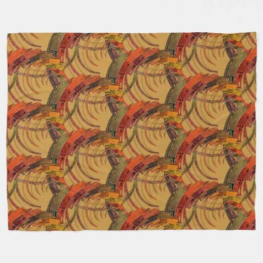 クレーンの操縦士クレーンゆがみのカラフルのクローラー フリースブランケット (正面(横))