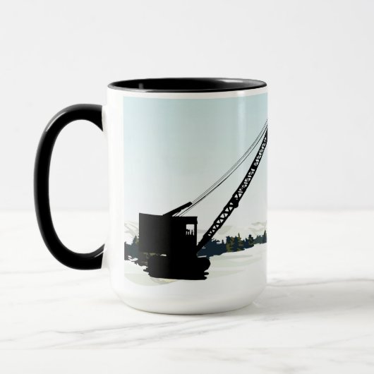 クレーンの操縦士作動エンジニアの氷の魚釣りの装備 マグカップ (左)