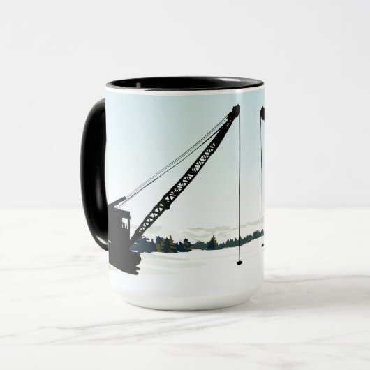 クレーンの操縦士作動エンジニアの氷の魚釣りの装備 マグカップ (正面左)