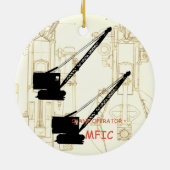 クレーンの操縦士= MFICのヴィンテージのクローラークレーン セラミックオーナメント (裏面)