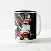 クレーンの操縦士= MFICのヴィンテージのクローラークレーン ツートーンマグカップ (正面右)