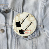 クレーンの操縦士= MFICのヴィンテージのクローラークレーン 缶バッジ (インサイチュ)