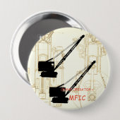 クレーンの操縦士= MFICのヴィンテージのクローラークレーン 缶バッジ (正面&裏面)