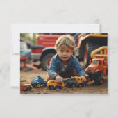 クレーンの誕生日お礼カード サンキューカード (裏面)