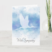 クレーンの青い水色の悔やみや弔慰死別カード サンキューカード (正面)