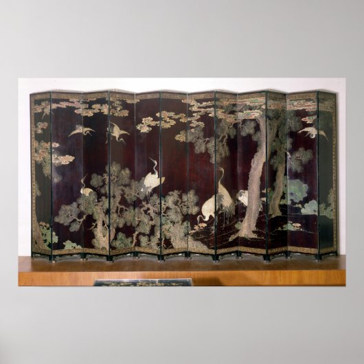 クレーンを描いたコロマンデルのスクリーン ポスター (正面)