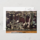 クレーンを描いたコロマンデルのスクリーン ポストカード (正面/裏面)