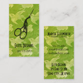 クレーンアジアヴィンテージの美容師は緑を切ります 名刺 (正面/裏面)