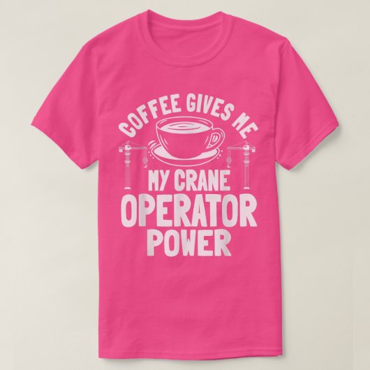 クレーンオペレーターコーヒーオーバー建築タワーEqu Tシャツ (デザイン正面)