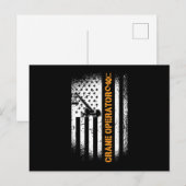 クレーンオペレーター建築サイト米国国旗 シーズンポストカード (正面/裏面)