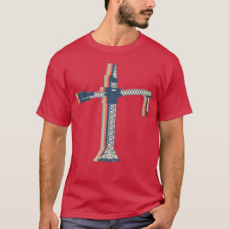 クレーンオペレーター 建設 HEO レトロラインアート 少年 Tシャツ