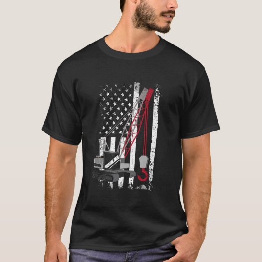 クレーンオペレーター 重機オペレーター 建設 Tシャツ (正面)