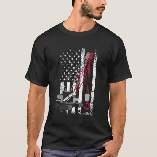 クレーンオペレーター 重機オペレーター 建設 Tシャツ (正面)