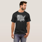 クレーンオペレーターUsaフラグ建築ワーカービルディ Tシャツ (正面フル)